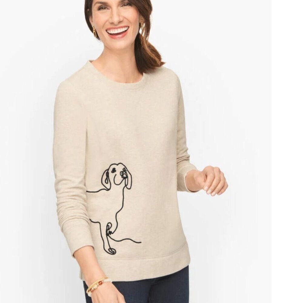 Talbots Sweatshirt with Embroidered Dog